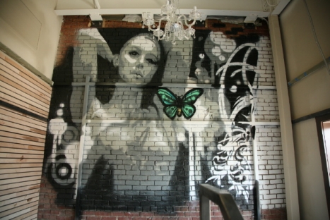 policy brick wall painting