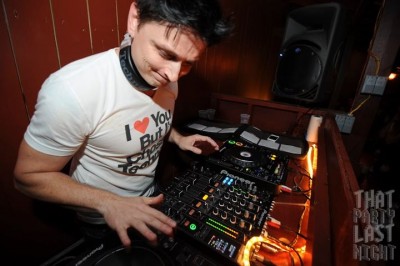 dj ramz on patio at skrillex glow show