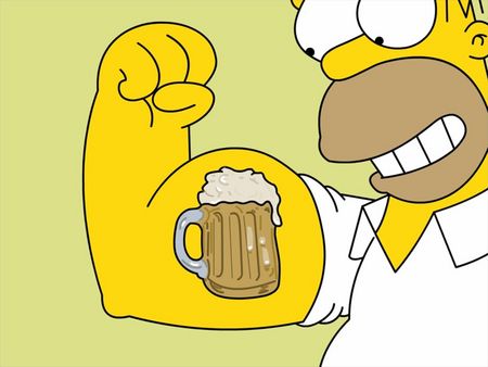 beer muscles homer simpson