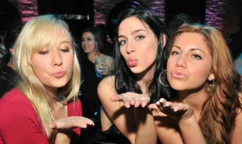 Club Girls Blowing a kiss