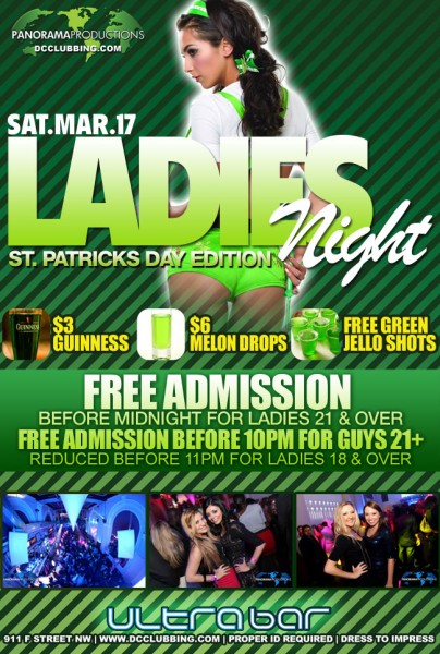 ultrabar st patrick's day ladies night st patrick's day washington dc