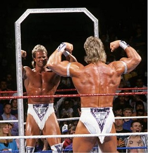 lex luger posing in mirror