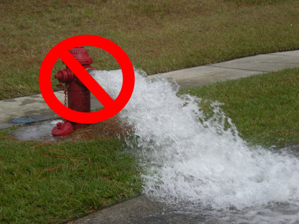 broken fire hydrant